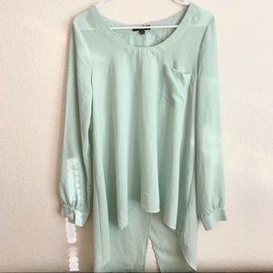 Very J High-Low Blouse with Front Pocket.